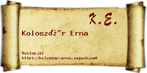 Koloszár Erna névjegykártya